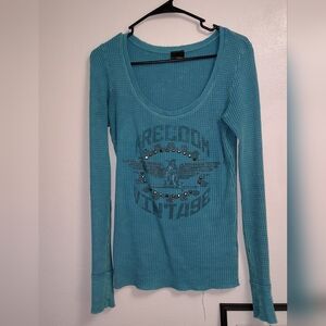 Daytrip Waffle Knit Top Size M Womens